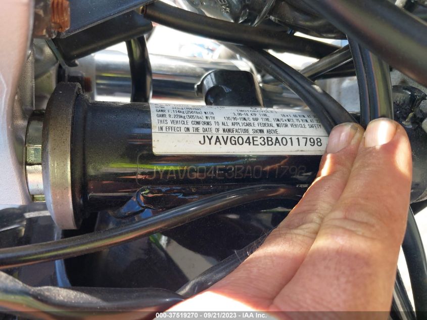 2011 YAMAHA XV250 JYAVG04E3BA011798