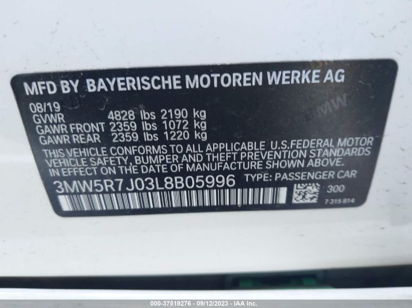 3MW5R7J03L8B05996 BMW 3 Series 330I XDRIVE 9