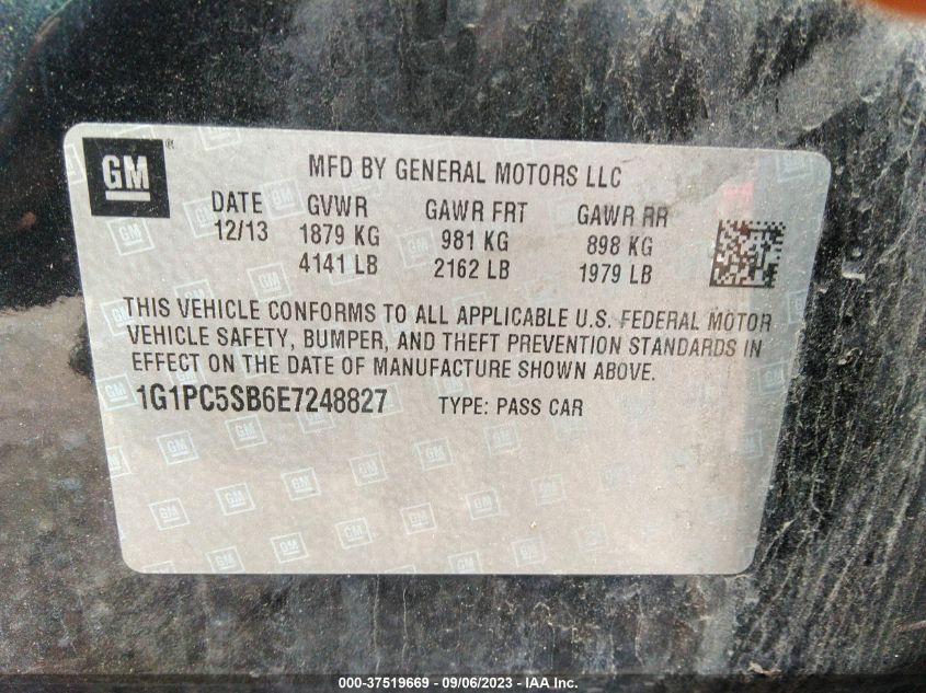 2014 CHEVROLET CRUZE 1LT - 1G1PC5SB6E7248827