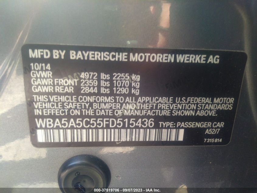 2015 BMW 5 SERIES 528I - WBA5A5C55FD515436