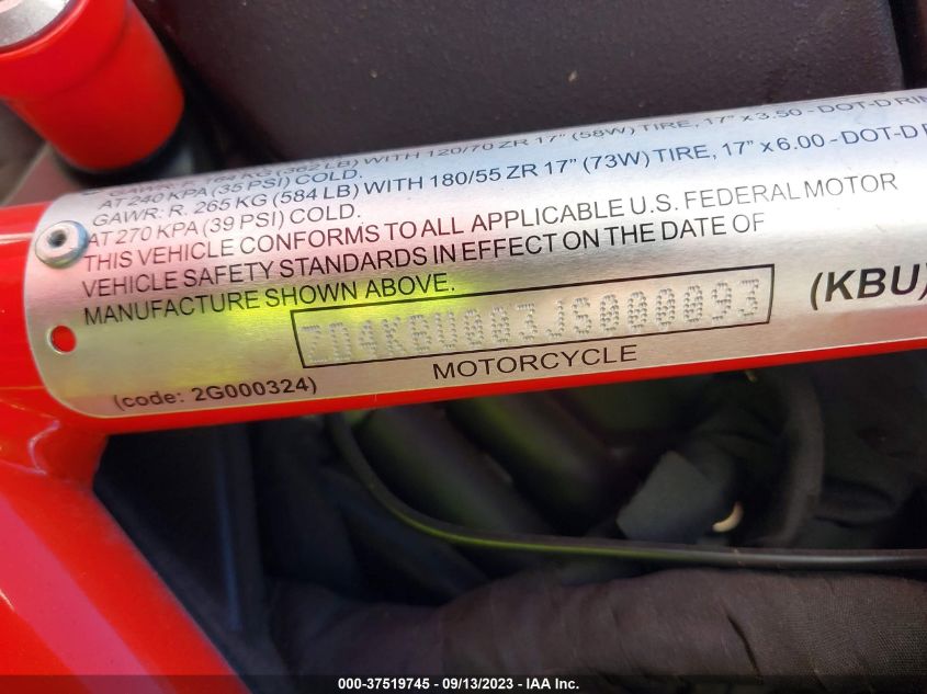 2018 APRILIA DORSODURO ZD4KBU003JS000093