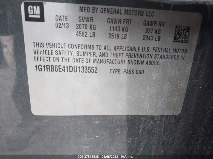 2013 CHEVROLET VOLT - 1G1RB6E41DU133552