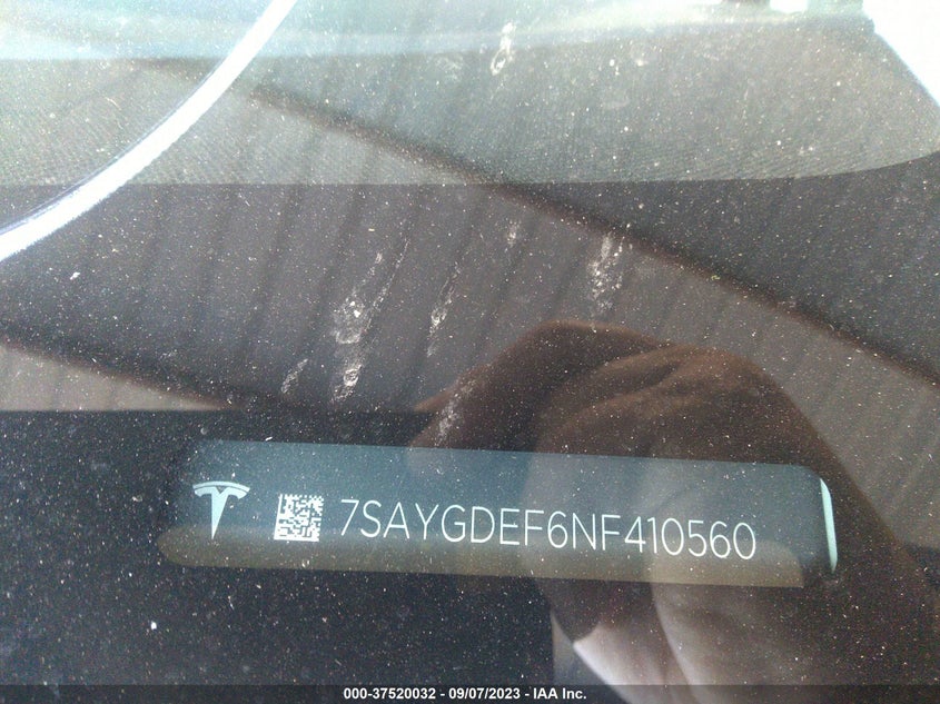 VIN 7SAYGDEF6NF410560 2022 TESLA MODEL Y PERFORMANCE