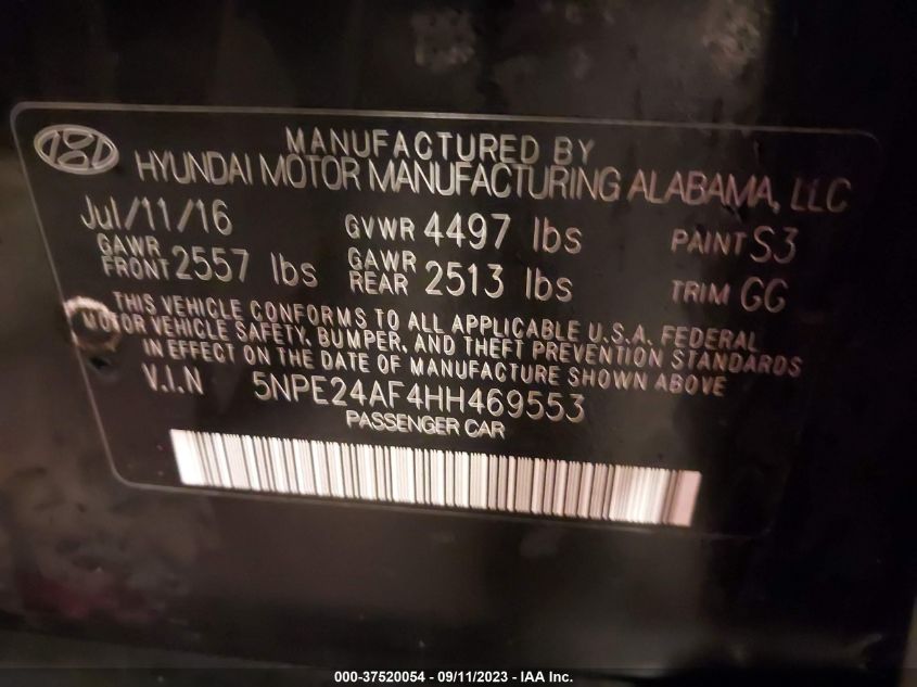 2017 HYUNDAI SONATA SE - 5NPE24AF4HH469553