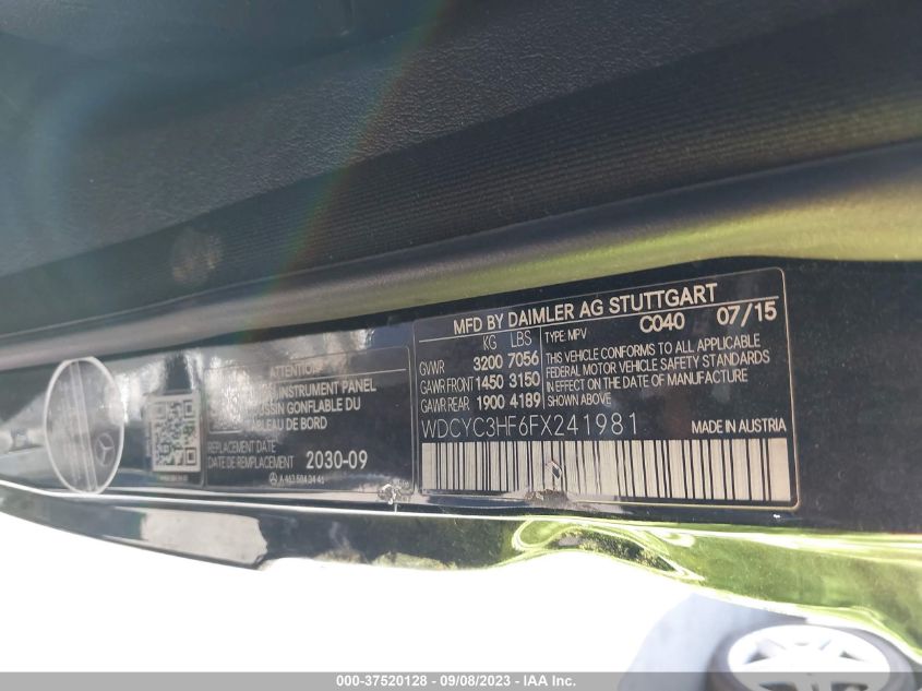 2015 MERCEDES-BENZ G-CLASS G 550 WDCYC3HF6FX241981