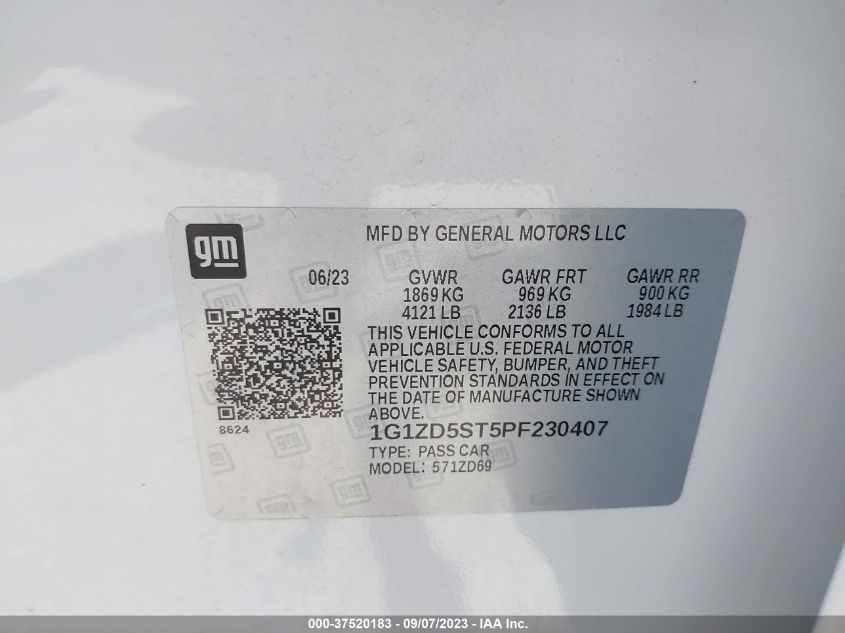 2023 CHEVROLET MALIBU LT - 1G1ZD5ST5PF230407