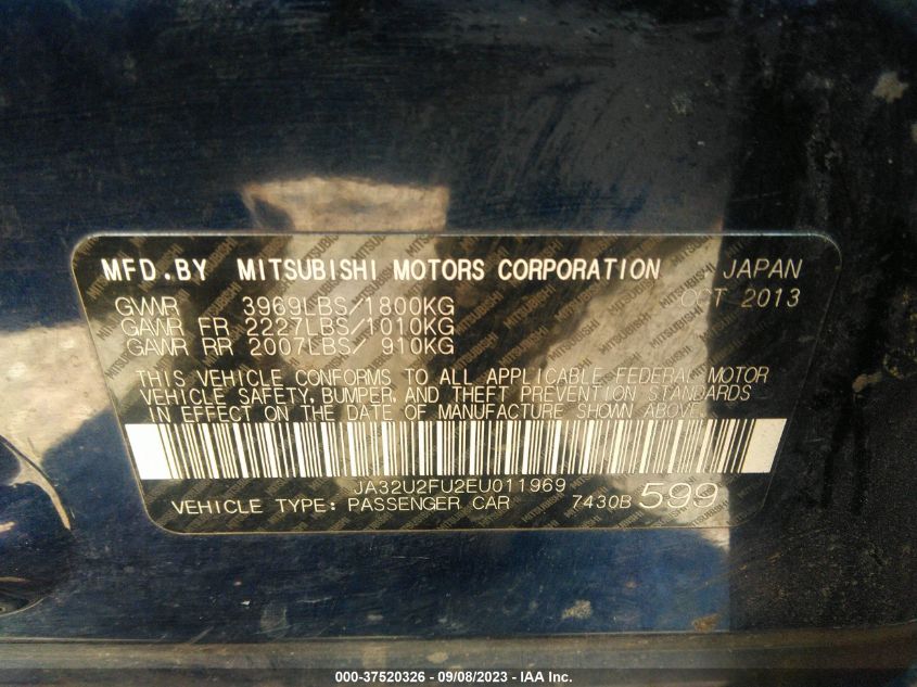 2014 MITSUBISHI LANCER ES - JA32U2FU2EU011969