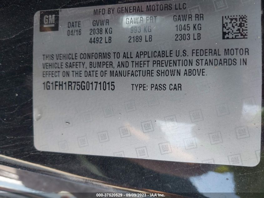 2016 CHEVROLET CAMARO 2SS - 1G1FH1R75G0171015