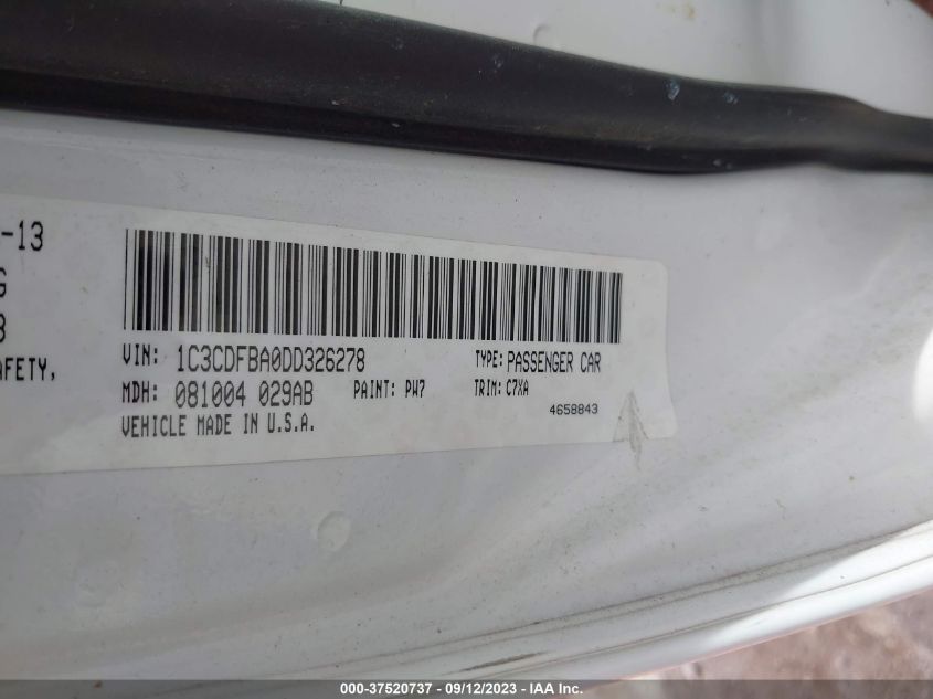 2013 DODGE DART SXT - 1C3CDFBA0DD326278
