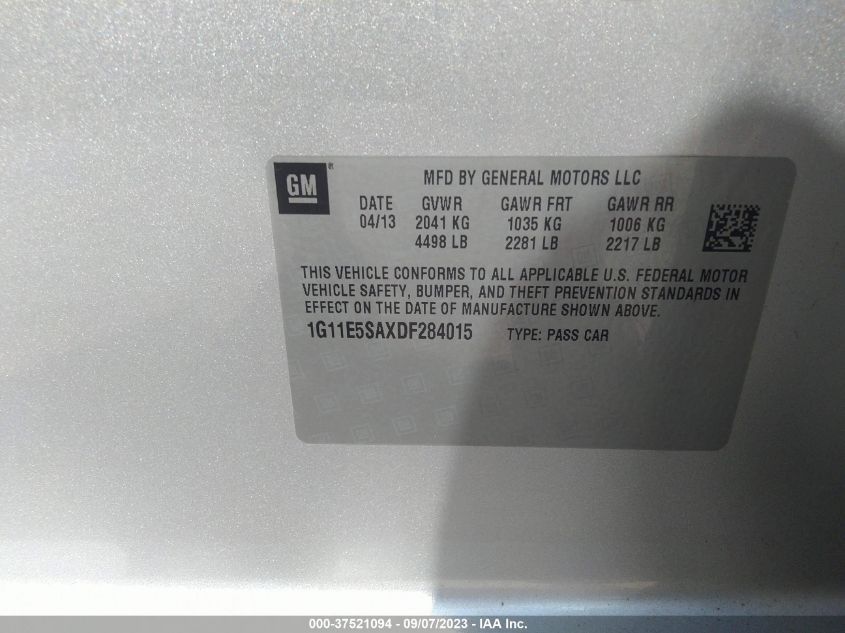 2013 CHEVROLET MALIBU LT - 1G11E5SAXDF284015