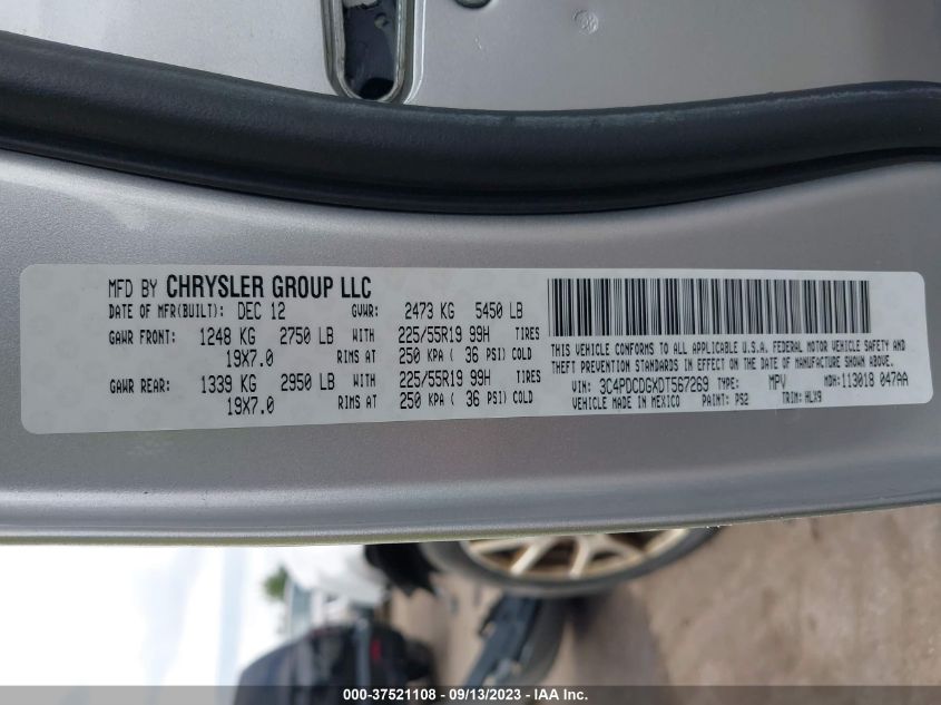 2013 DODGE JOURNEY CREW - 3C4PDCDGXDT567269