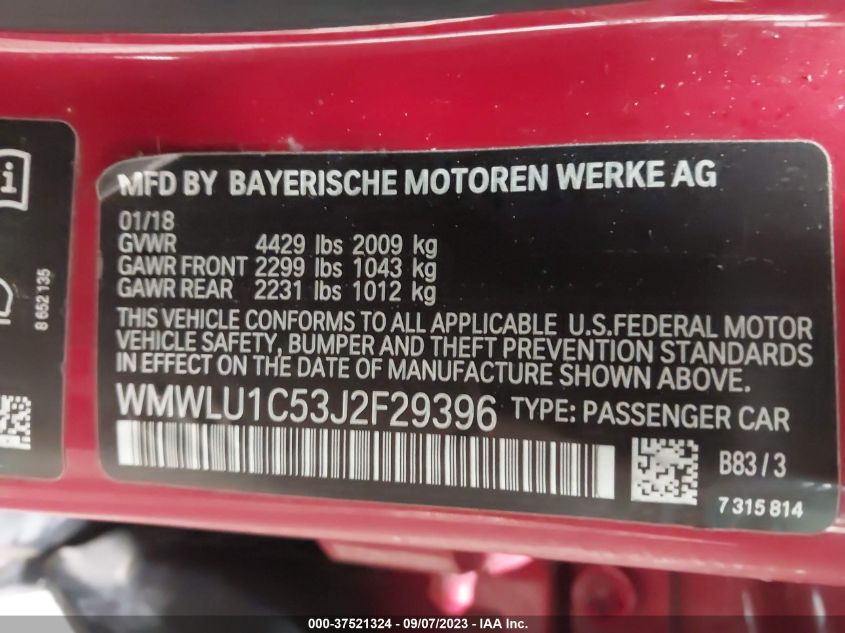 VIN WMWLU1C53J2F29396 2018 MINI CLUBMAN COOPER