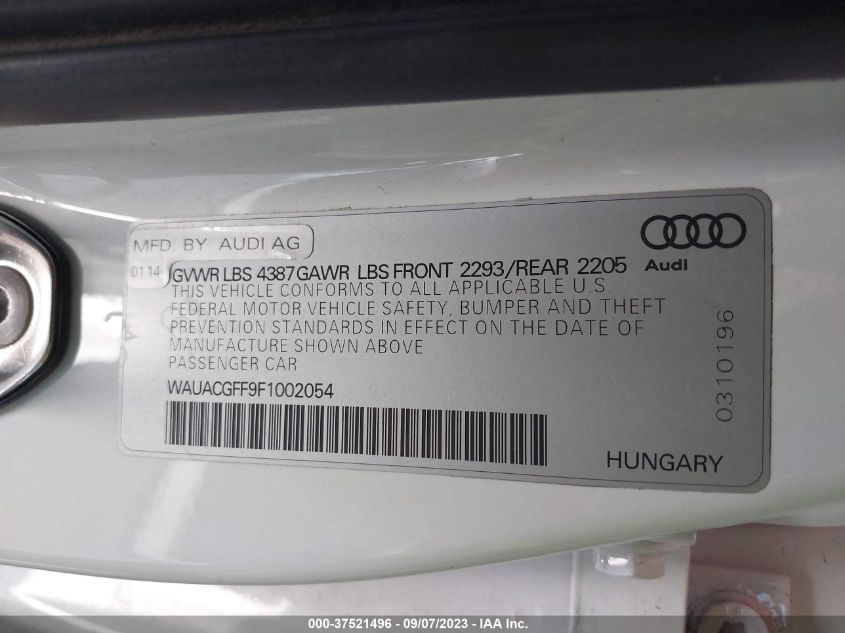 2015 AUDI A3 1.8T PREMIUM - WAUACGFF9F1002054