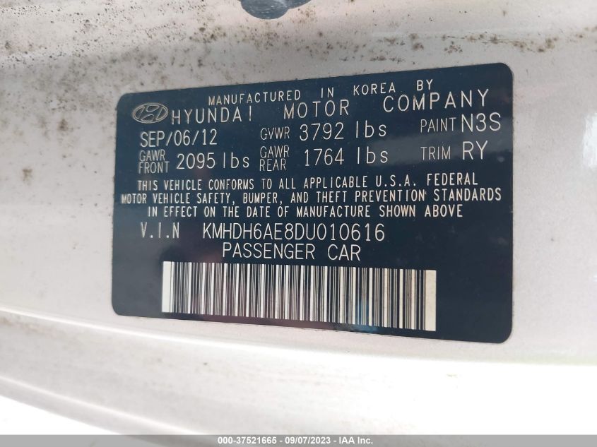 2013 HYUNDAI ELANTRA COUPE GS KMHDH6AE8DU010616
