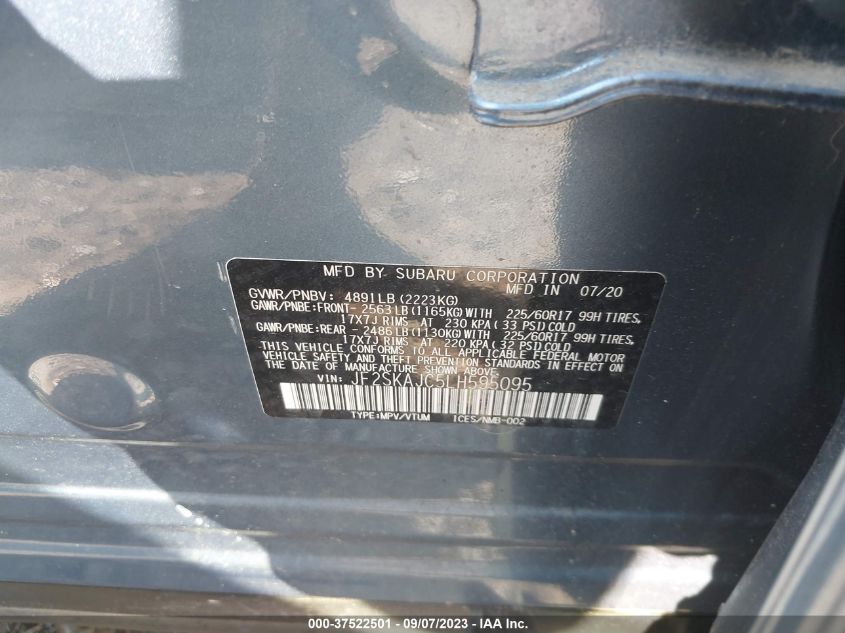 2020 SUBARU FORESTER PREMIUM - JF2SKAJC5LH595095