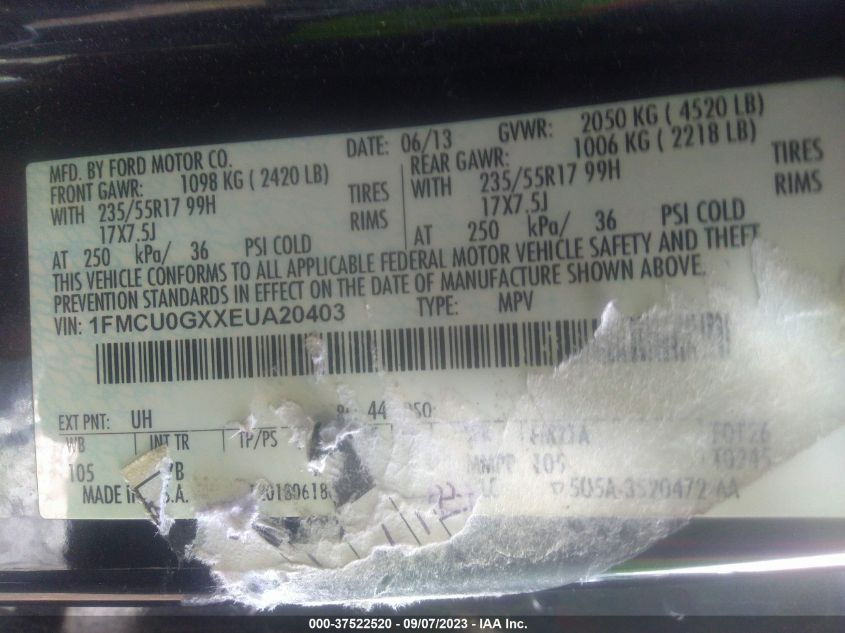 2014 FORD ESCAPE SE - 1FMCU0GXXEUA20403
