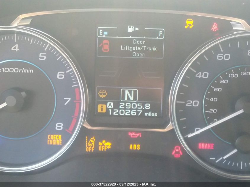2016 SUBARU IMPREZA WAGON 2.0I SPORT LIMITED - JF1GPAY62G8222369