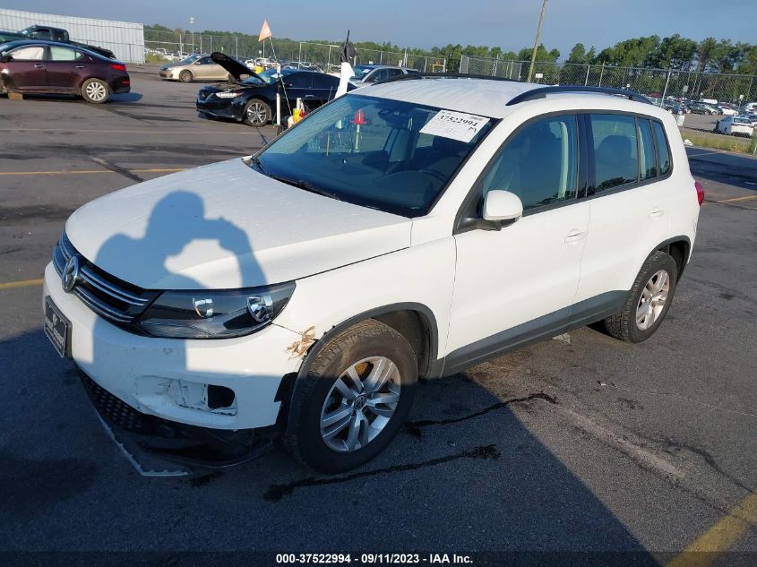 2016 VOLKSWAGEN TIGUAN S - WVGAV7AX8GW570664