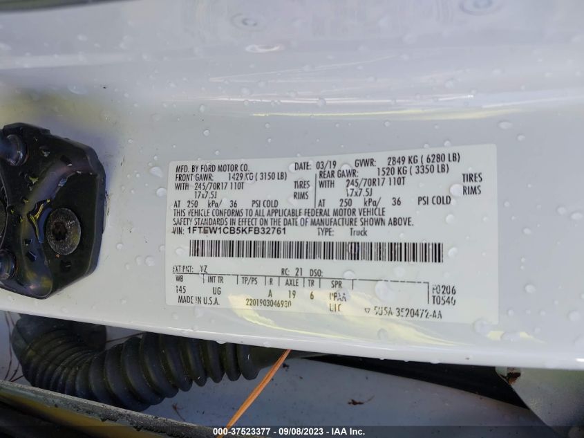 2019 FORD F-150 XL/XLT - 1FTEW1CB5KFB32761
