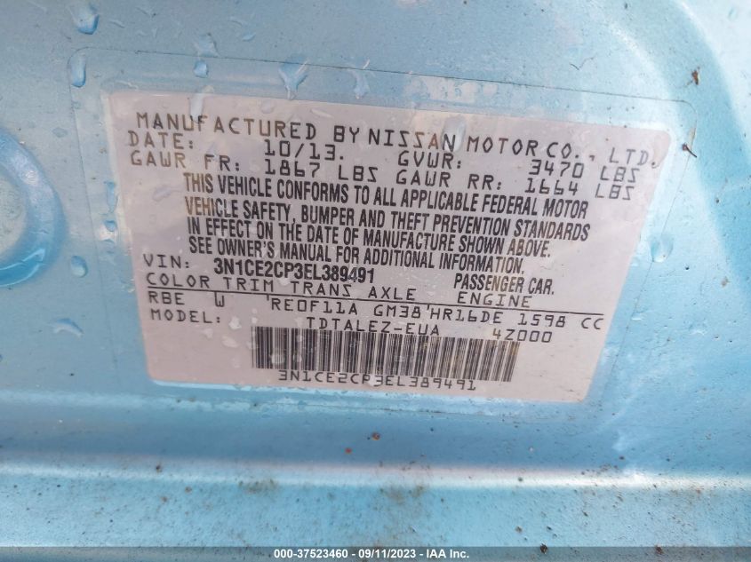 2014 NISSAN VERSA NOTE SV - 3N1CE2CP3EL389491