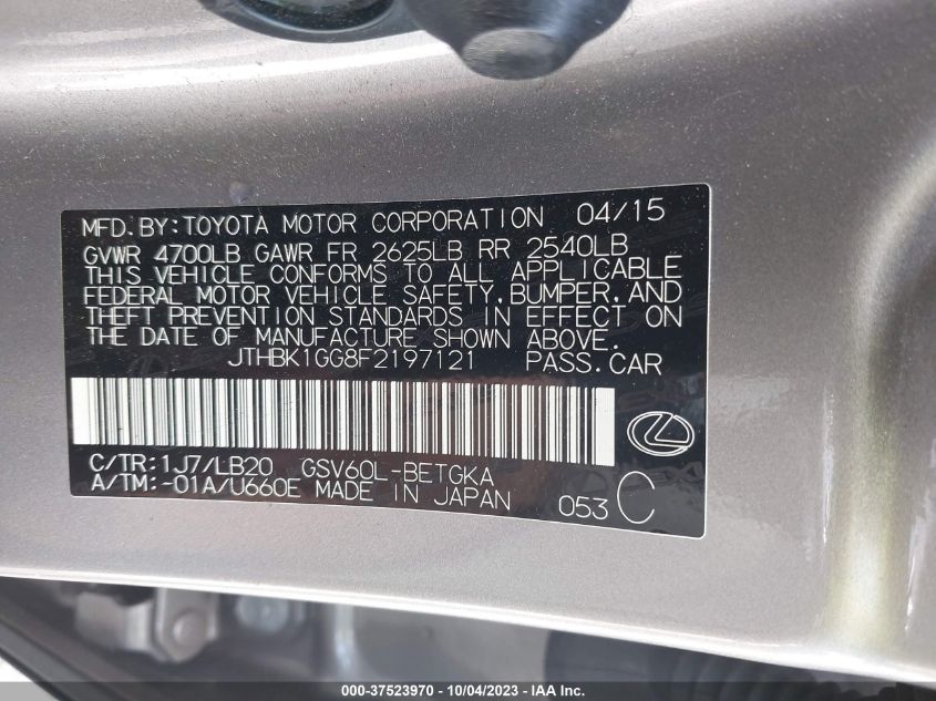 2015 LEXUS ES 350 - JTHBK1GG8F2197121