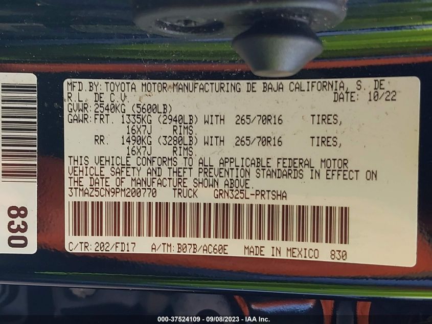 2023 TOYOTA TACOMA 2WD SR5/TRD SPORT - 3TMAZ5CN9PM200770