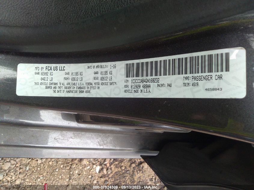 2016 CHRYSLER 200 LIMITED - 1C3CCCAB4GN168232