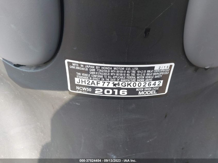 2016 HONDA NCW50 - JH2AF7714GK002642