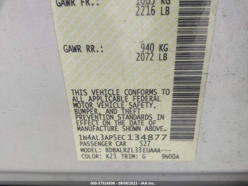 2014 NISSAN ALTIMA 2.5/S/SV/SL - 1N4AL3AP5EC134877