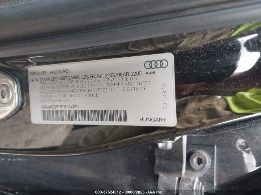 2015 AUDI A3 1.8T PREMIUM - WAUACGFF7F1025039