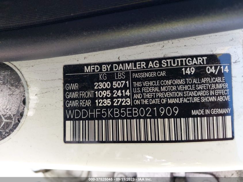 2014 MERCEDES-BENZ E 350 WDDHF5KB5EB021909