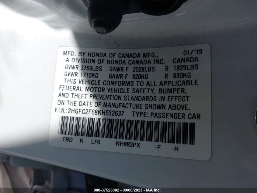 2019 HONDA CIVIC SEDAN LX - 2HGFC2F68KH532637