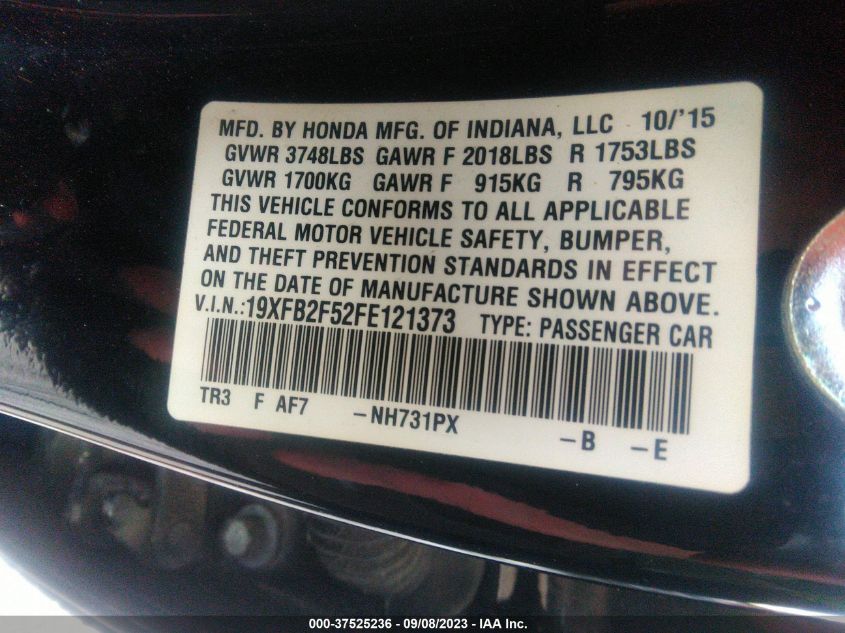 2015 HONDA CIVIC SEDAN LX - 19XFB2F52FE121373