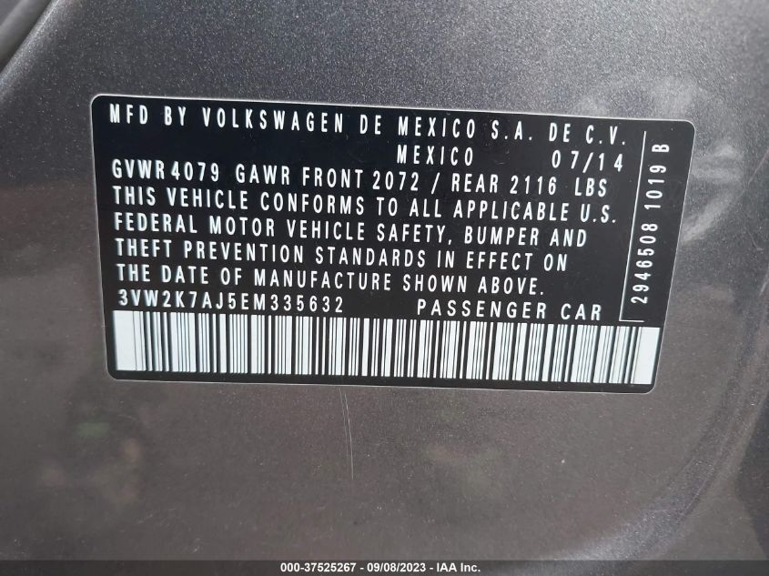2014 VOLKSWAGEN JETTA SEDAN S - 3VW2K7AJ5EM335632