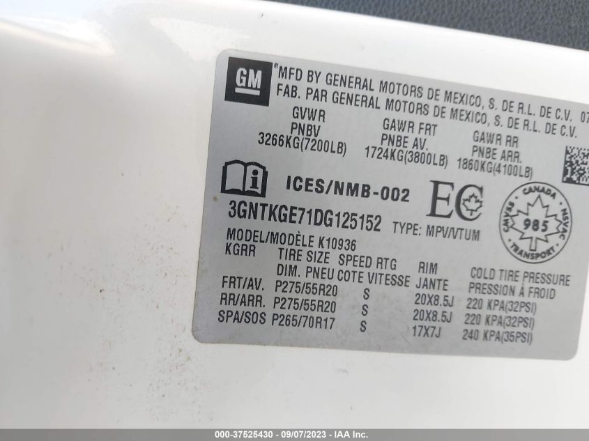 2013 CHEVROLET AVALANCHE LTZ - 3GNTKGE71DG125152