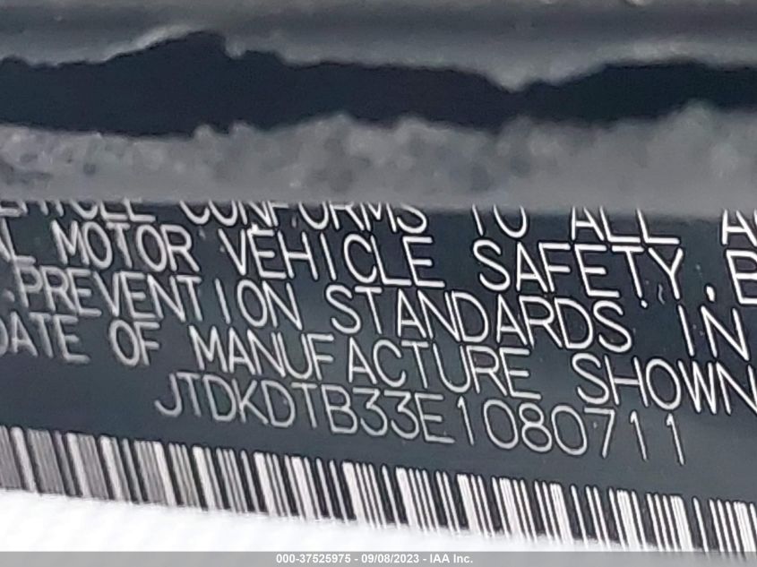 2014 TOYOTA PRIUS C ONE/THREE/TWO/FOUR - JTDKDTB33E1080711