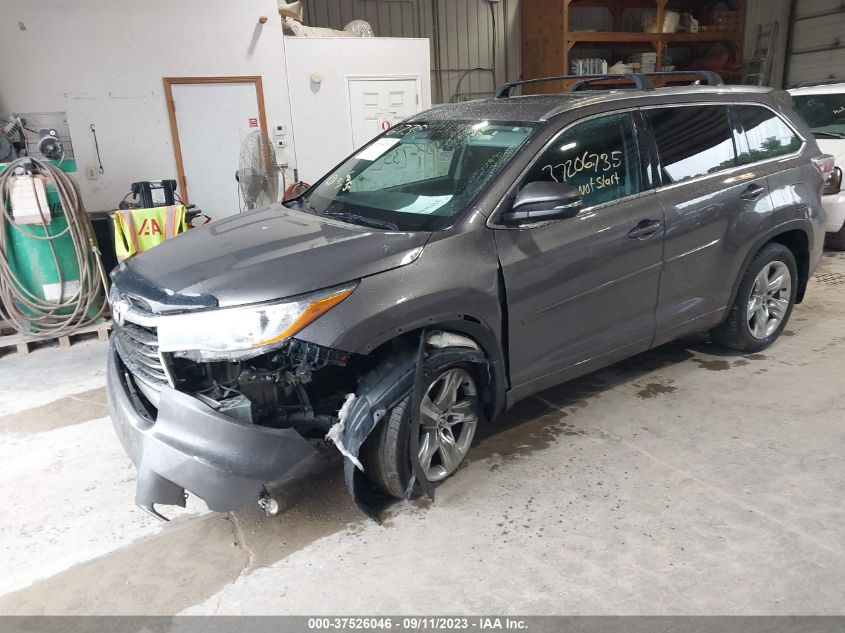 2016 TOYOTA HIGHLANDER LIMITED - 5TDDKRFH6GS342427