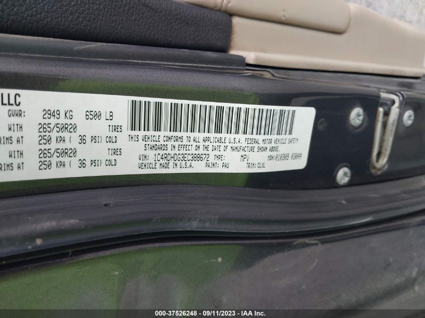 2014 DODGE DURANGO LIMITED - 1C4RDHDG3EC388672