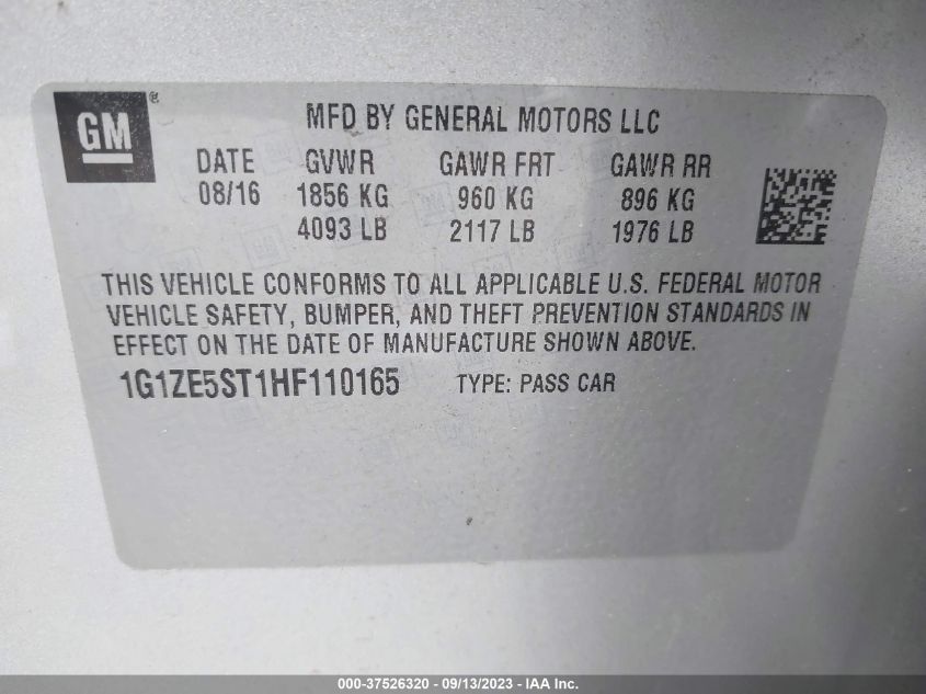 2017 CHEVROLET MALIBU LT - 1G1ZE5ST1HF110165