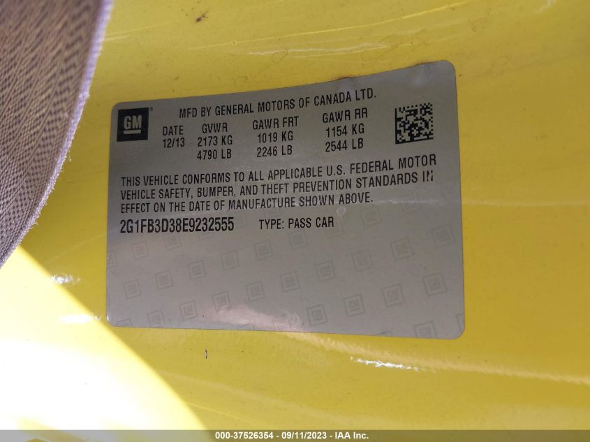 2014 CHEVROLET CAMARO LT - 2G1FB3D38E9232555