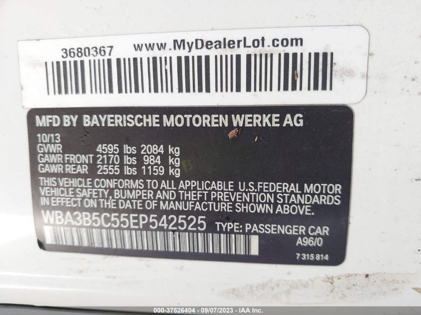2014 BMW 328I XDRIVE WBA3B5C55EP542525