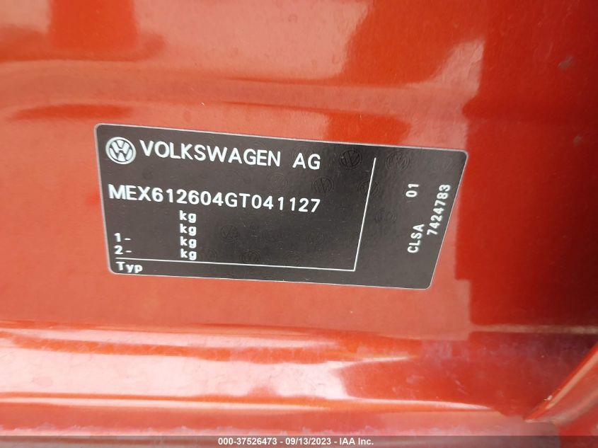 2016 VOLKSWAGEN POLO MEX612604GT041127