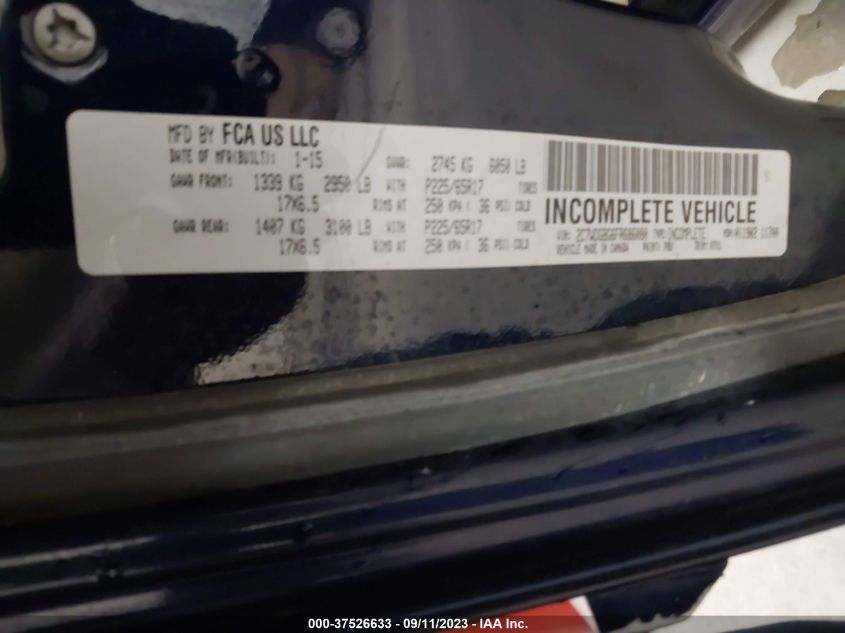 2015 DODGE GRAND CARAVAN SE - 2C7WDGBG6FR686080