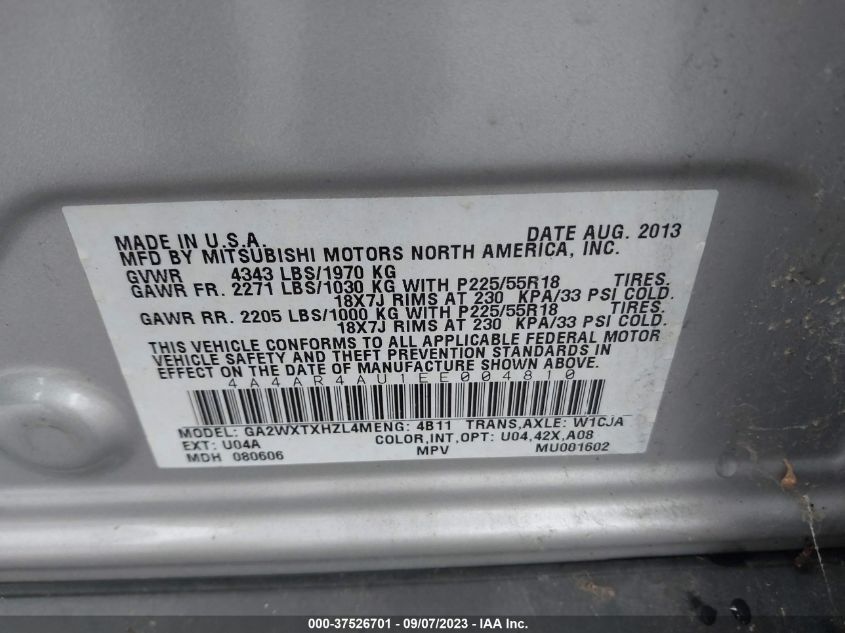 2014 MITSUBISHI OUTLANDER SPORT SE - 4A4AR4AU1EE004810
