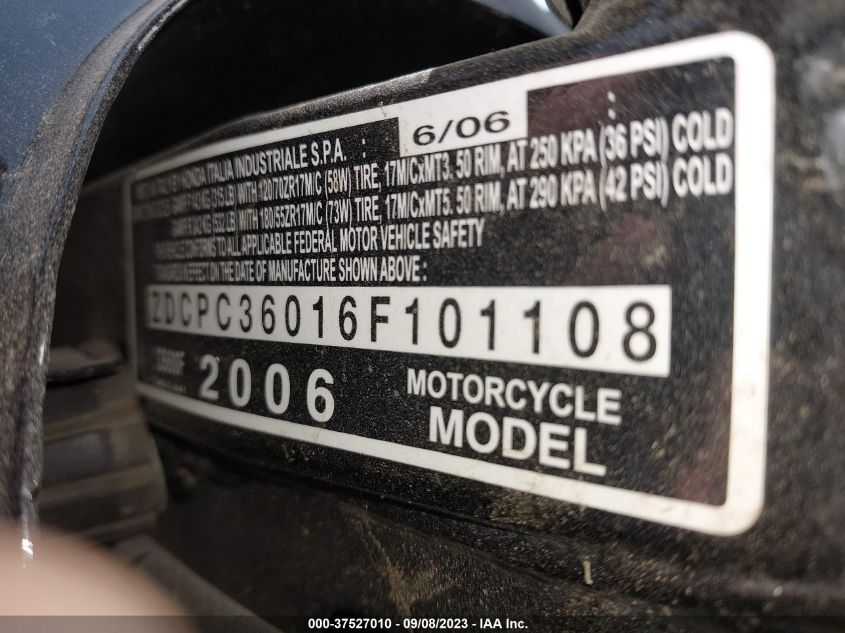2006 HONDA CB600 F ZDCPC36016F101108