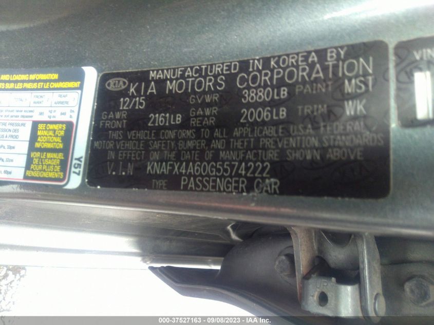 2016 KIA FORTE LX - KNAFX4A60G5574222