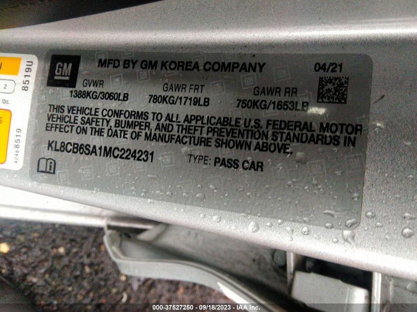 2021 CHEVROLET SPARK LS - KL8CB6SA1MC224231