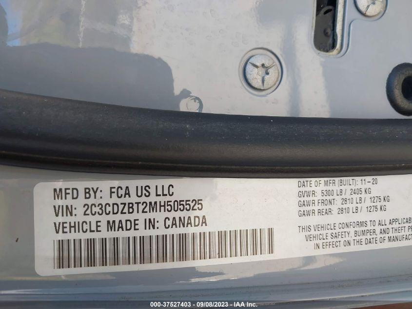 2021 DODGE CHALLENGER R/T - 2C3CDZBT2MH505525