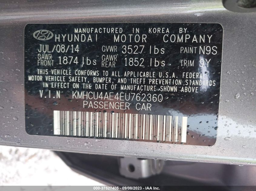 2014 HYUNDAI ACCENT GLS - KMHCU4AE4EU762360