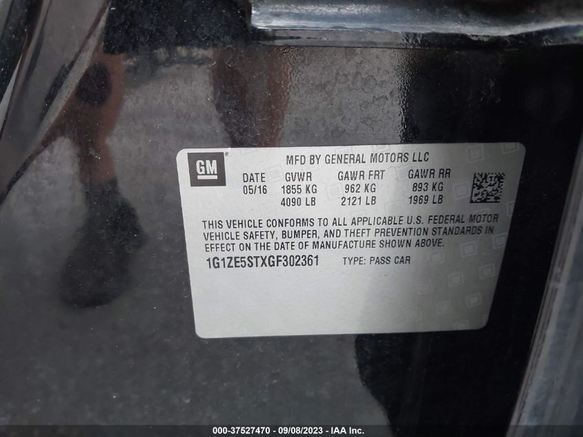 2016 CHEVROLET MALIBU LT - 1G1ZE5STXGF302361